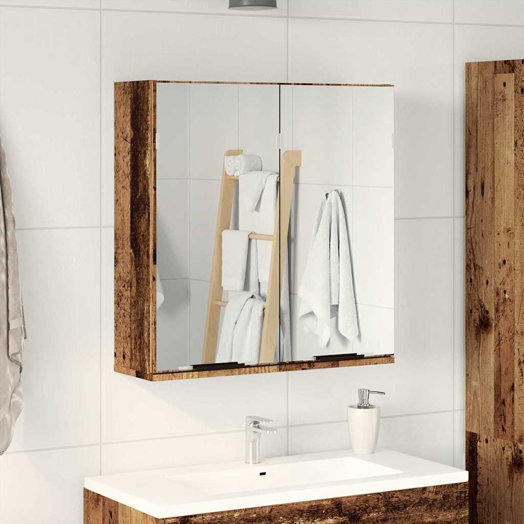 Bathroom Mirror Cabinet Old Wood 64x20x66,5 cm Engineered Wood