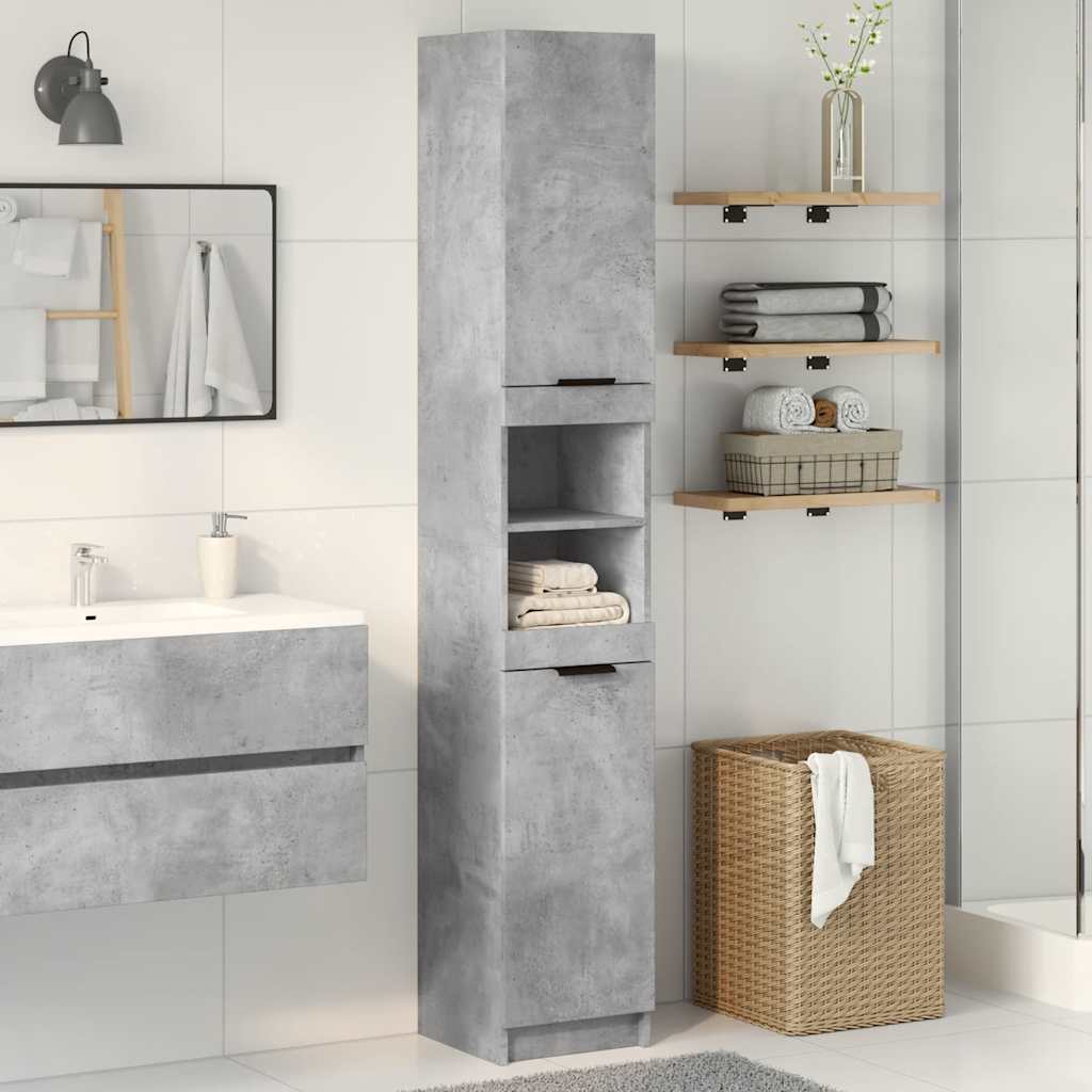 Bathroom Cabinet Concrete Grey 32x34x188,5 cm Engineered Wood