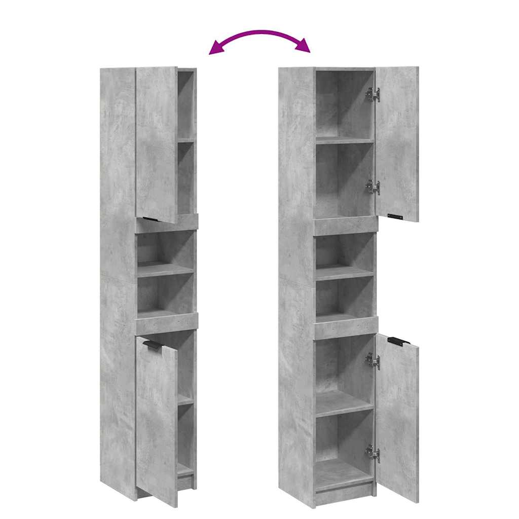 Bathroom Cabinet Concrete Grey 32x34x188,5 cm Engineered Wood