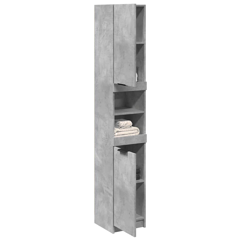 Bathroom Cabinet Concrete Grey 32x34x188,5 cm Engineered Wood