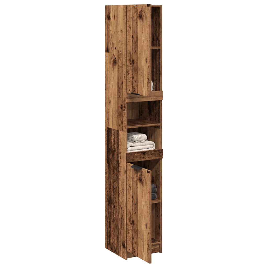 Bathroom Cabinet Old Wood 32x34x188,5 cm Engineered Wood