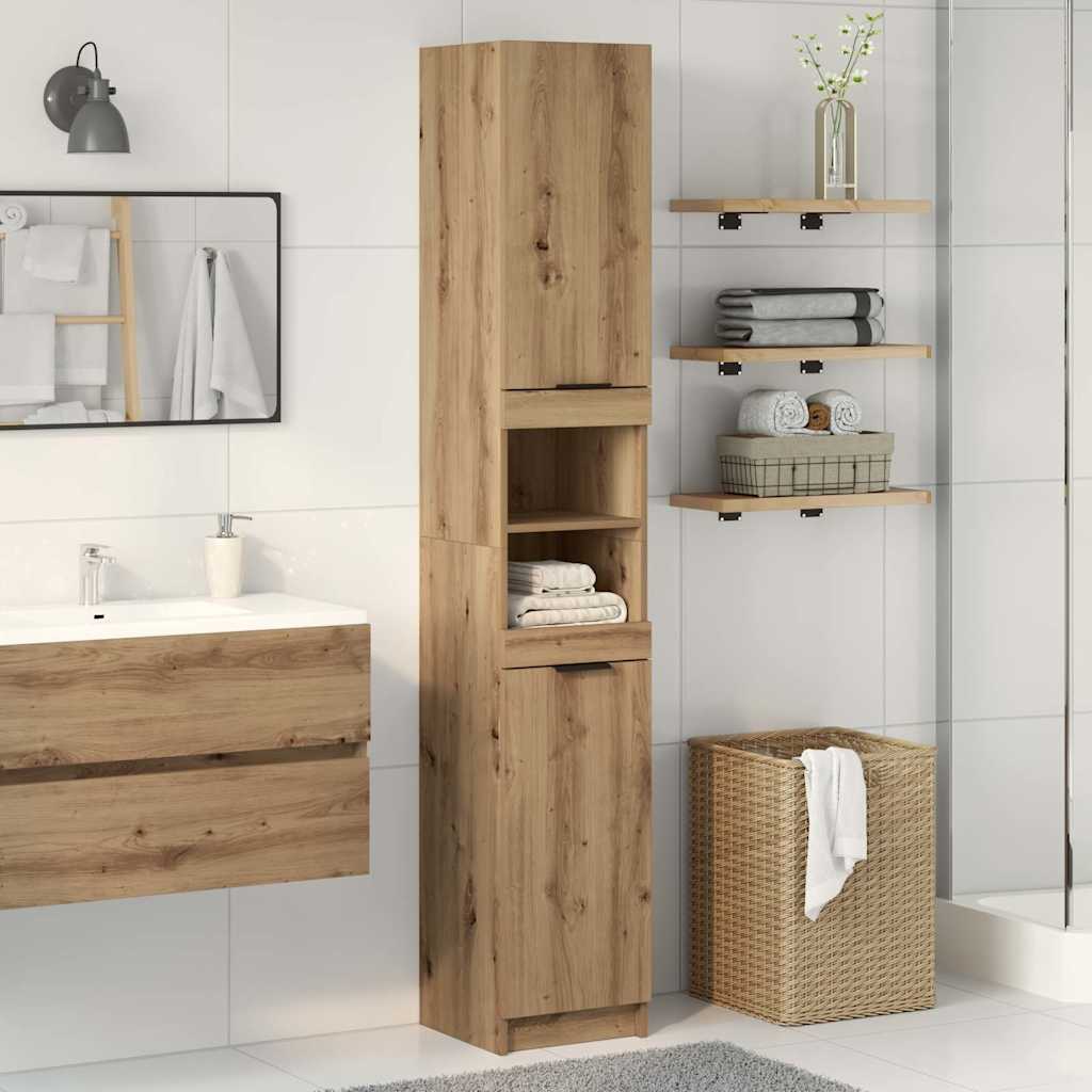 Bathroom Cabinet Artisan Oak 32x34x188,5 cm Engineered Wood