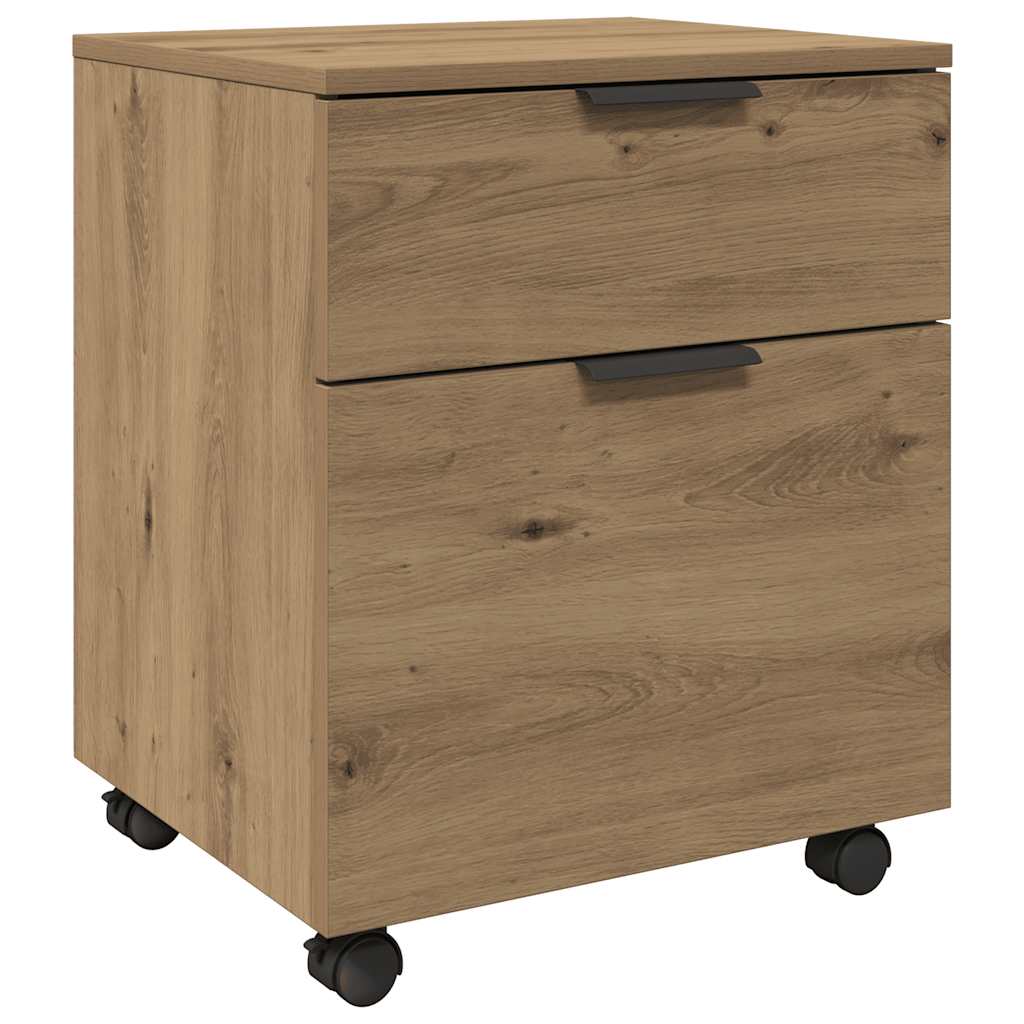 Mobile File Cabinet with Wheels Artisan Oak 45x38x54 cm Engineered Wood
