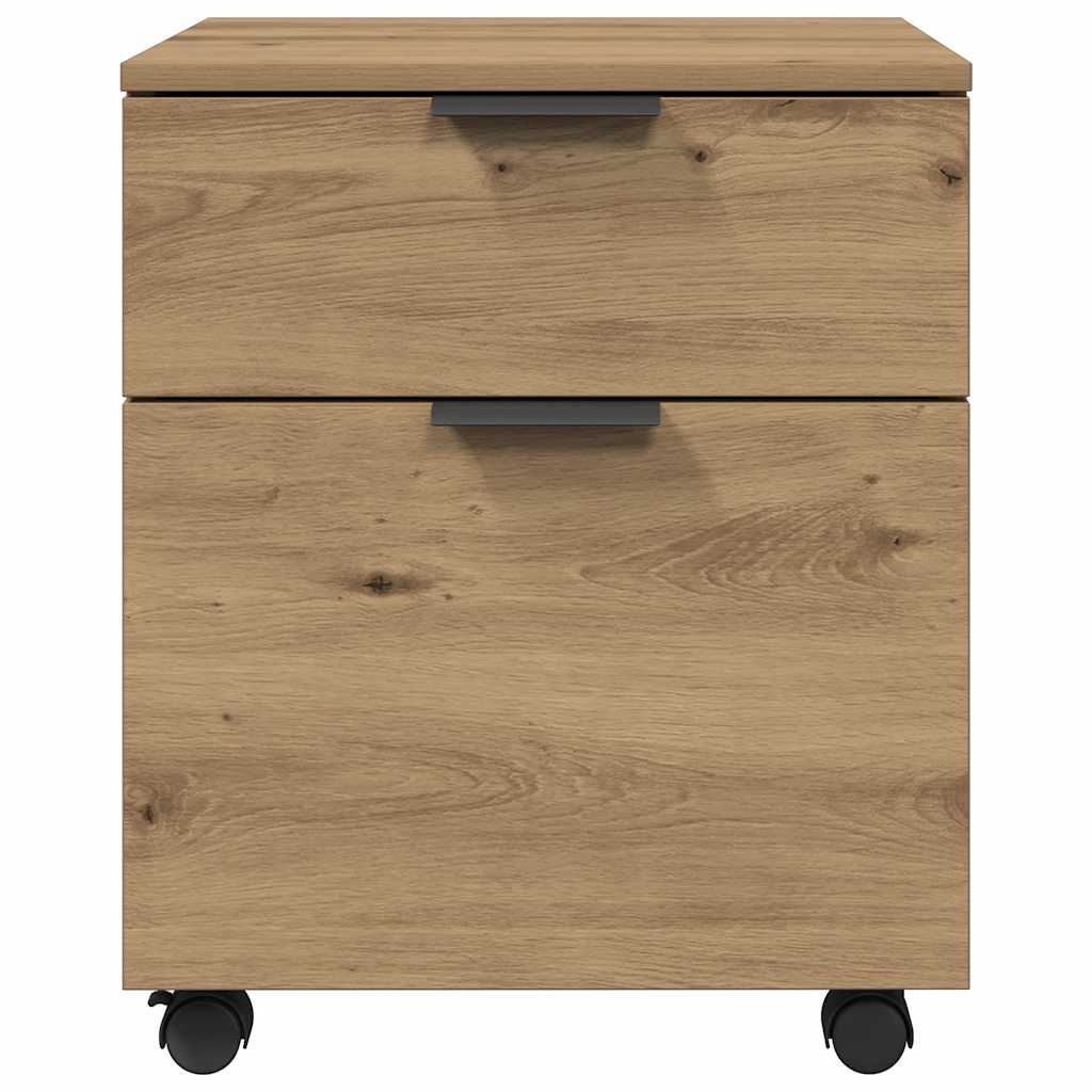 Mobile File Cabinet with Wheels Artisan Oak 45x38x54 cm Engineered Wood