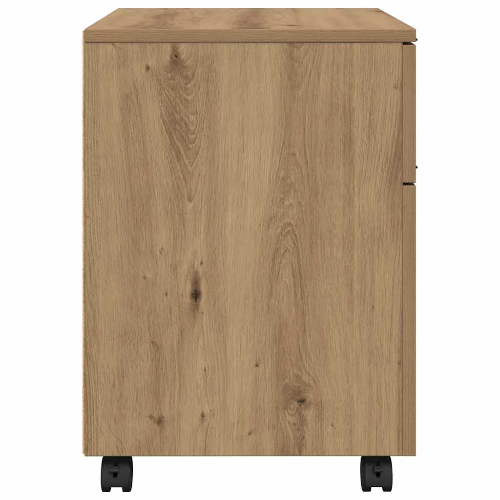 Mobile File Cabinet with Wheels Artisan Oak 45x38x54 cm Engineered Wood