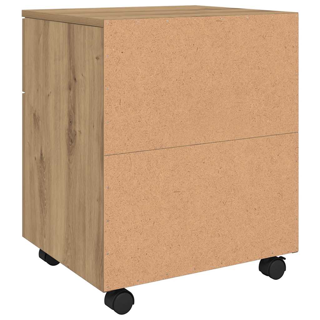 Mobile File Cabinet with Wheels Artisan Oak 45x38x54 cm Engineered Wood