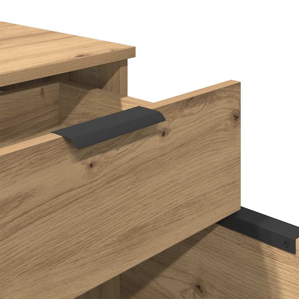 Mobile File Cabinet with Wheels Artisan Oak 45x38x54 cm Engineered Wood