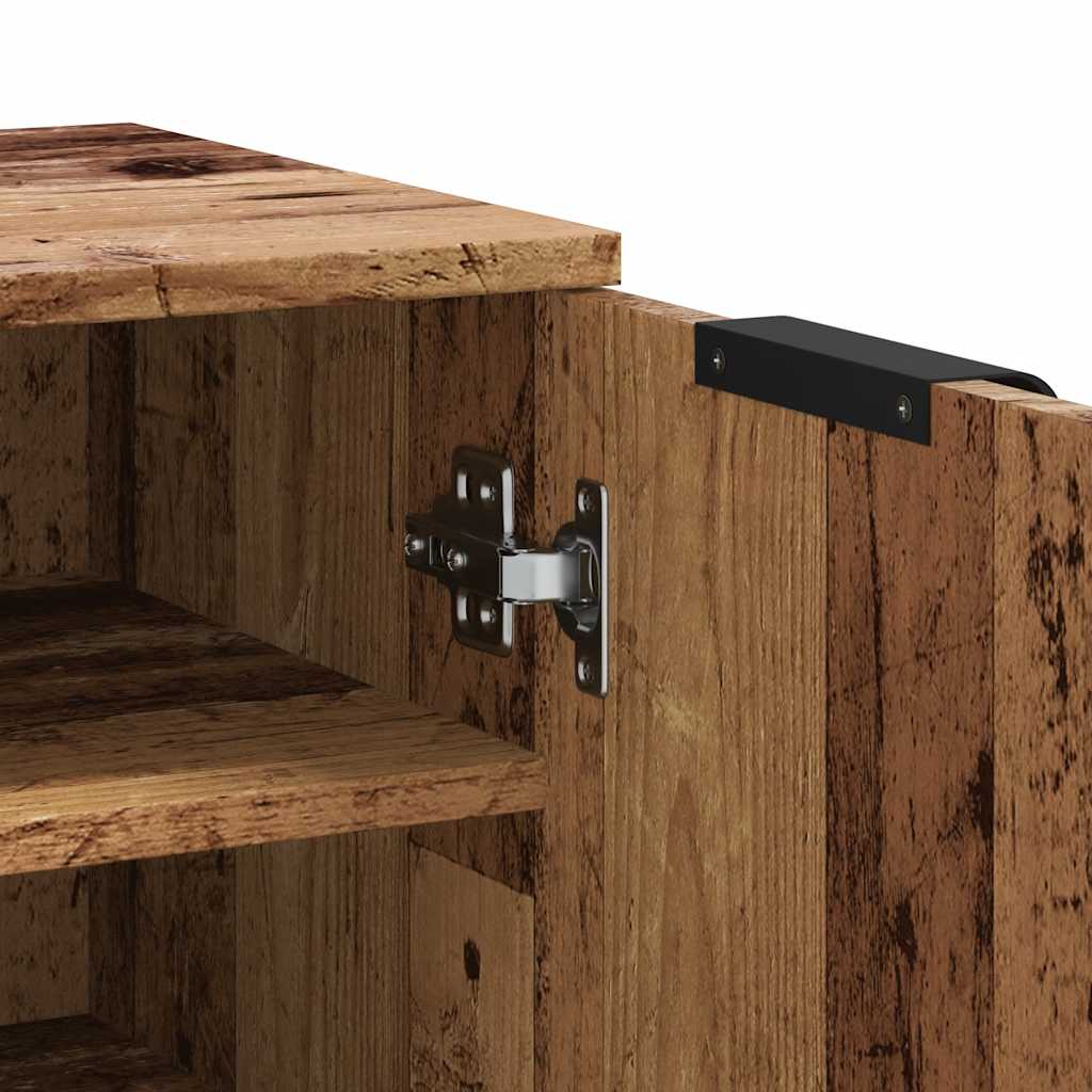 Shoe Cabinet Old Wood 29,5x35x100,5 cm Engineered Wood