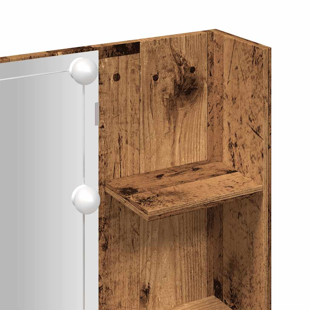 Dressing Table with LED Old Wood 60x40x140 cm