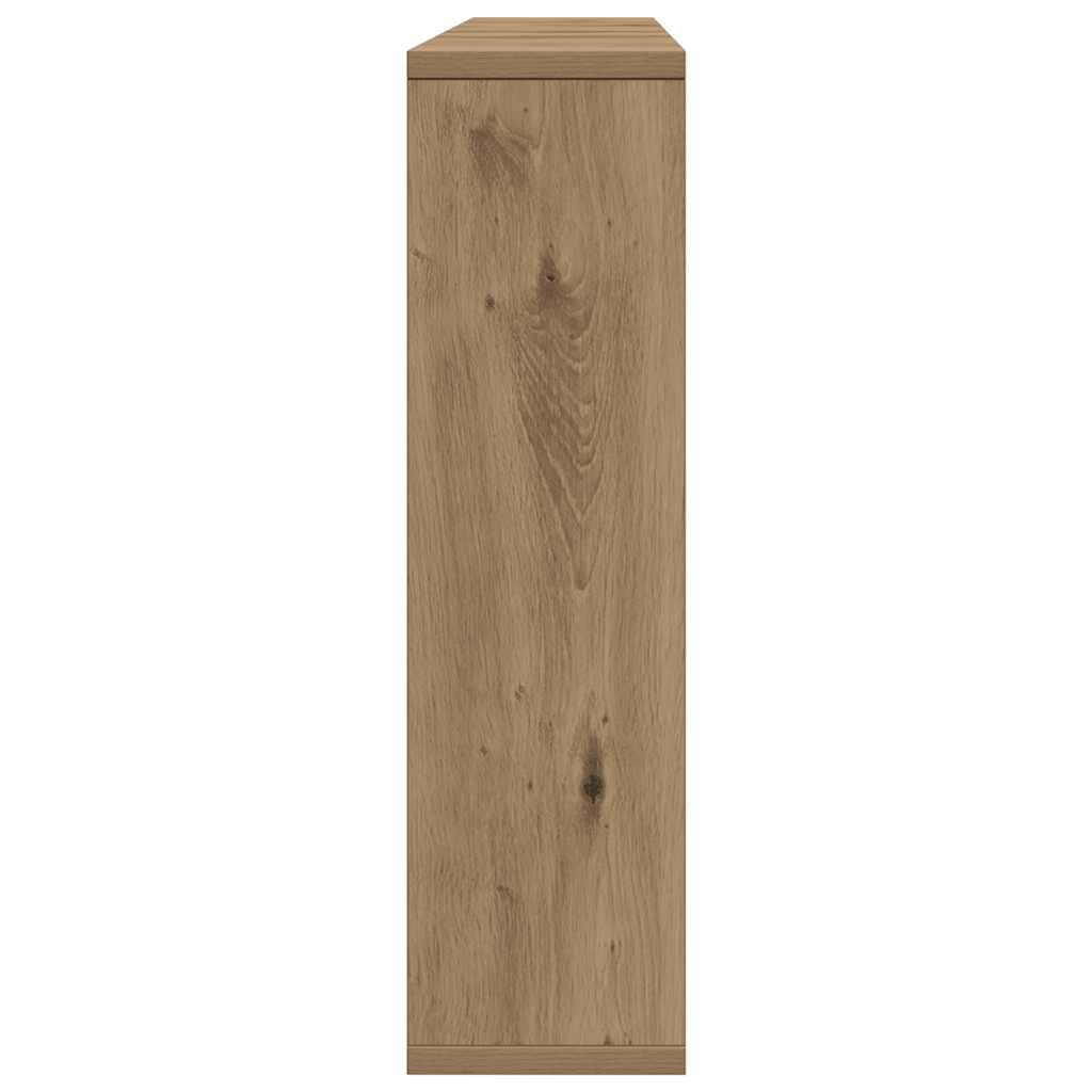 Mirror Cabinet with LED Artisan Oak 76x15x55 cm Engineered Wood