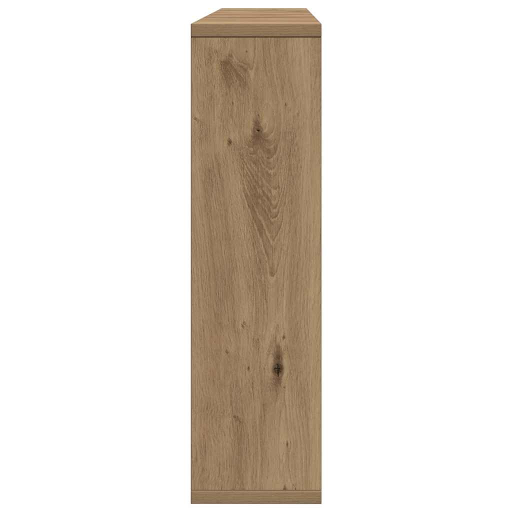 Mirror Cabinet with LED Artisan Oak 76x15x55 cm Engineered Wood