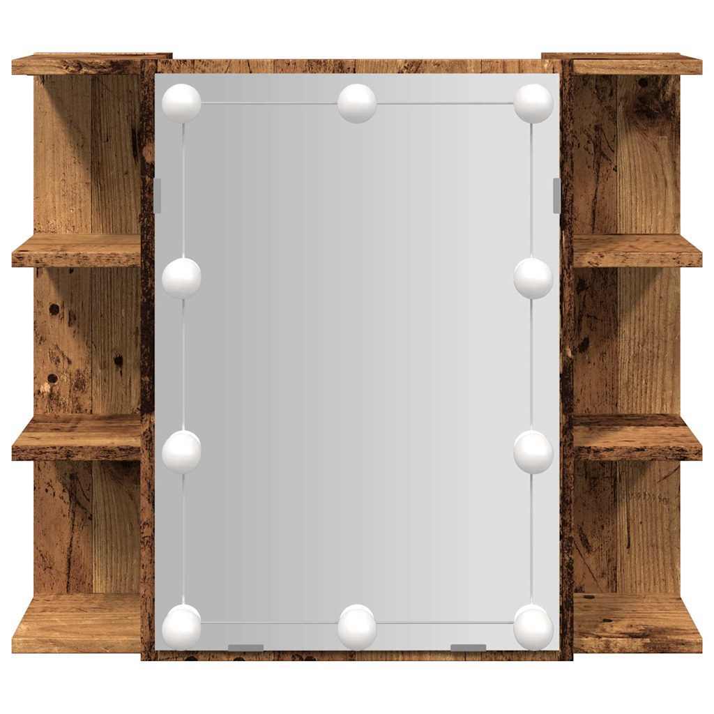 Mirror Cabinet with LED Old Wood 70x16,5x60 cm