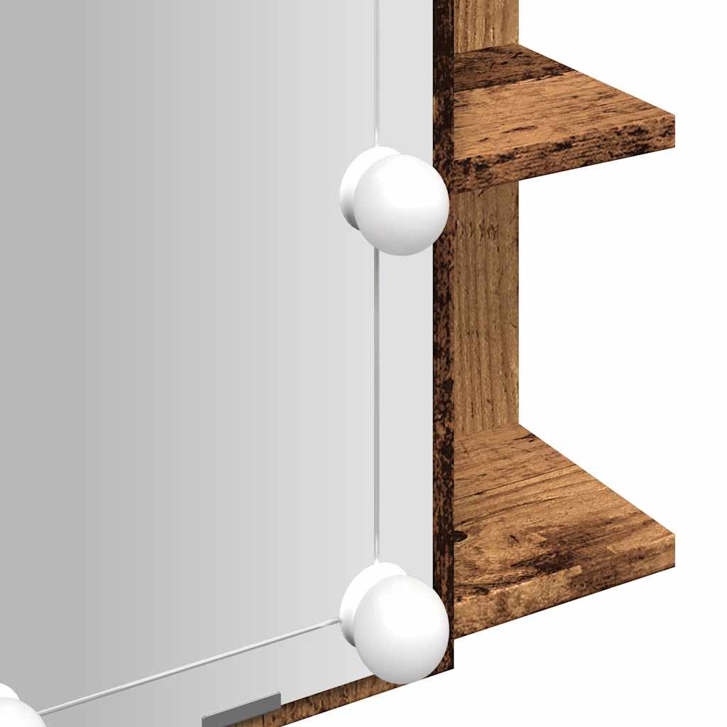 Mirror Cabinet with LED Old Wood 70x16,5x60 cm