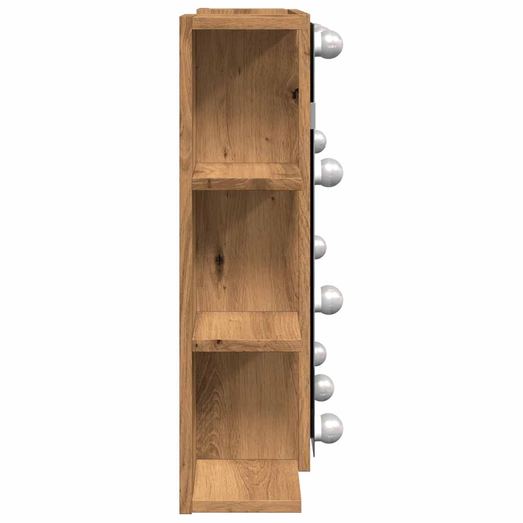 vidaXL Mirror Cabinet with LED Artisan Oak 70x16.5x60 cm