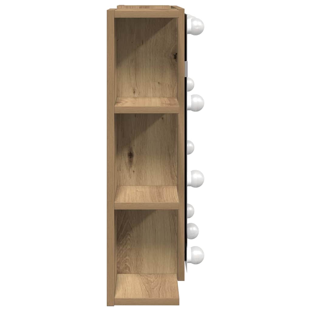 Mirror Cabinet with LED Artisan Oak 70x16,5x60 cm