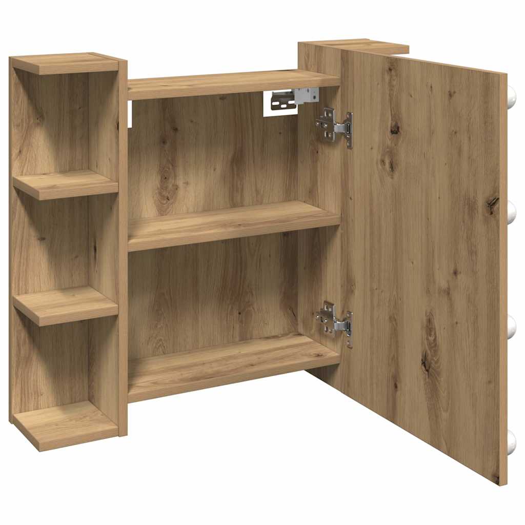 Mirror Cabinet with LED Artisan Oak 70x16,5x60 cm