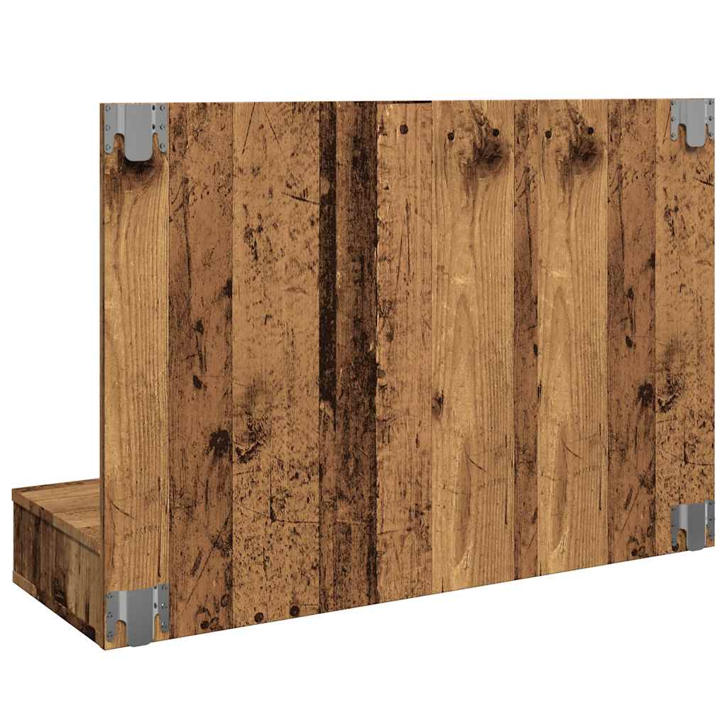 Mirror Cabinet with LED Old Wood 90x31,5x62 cm