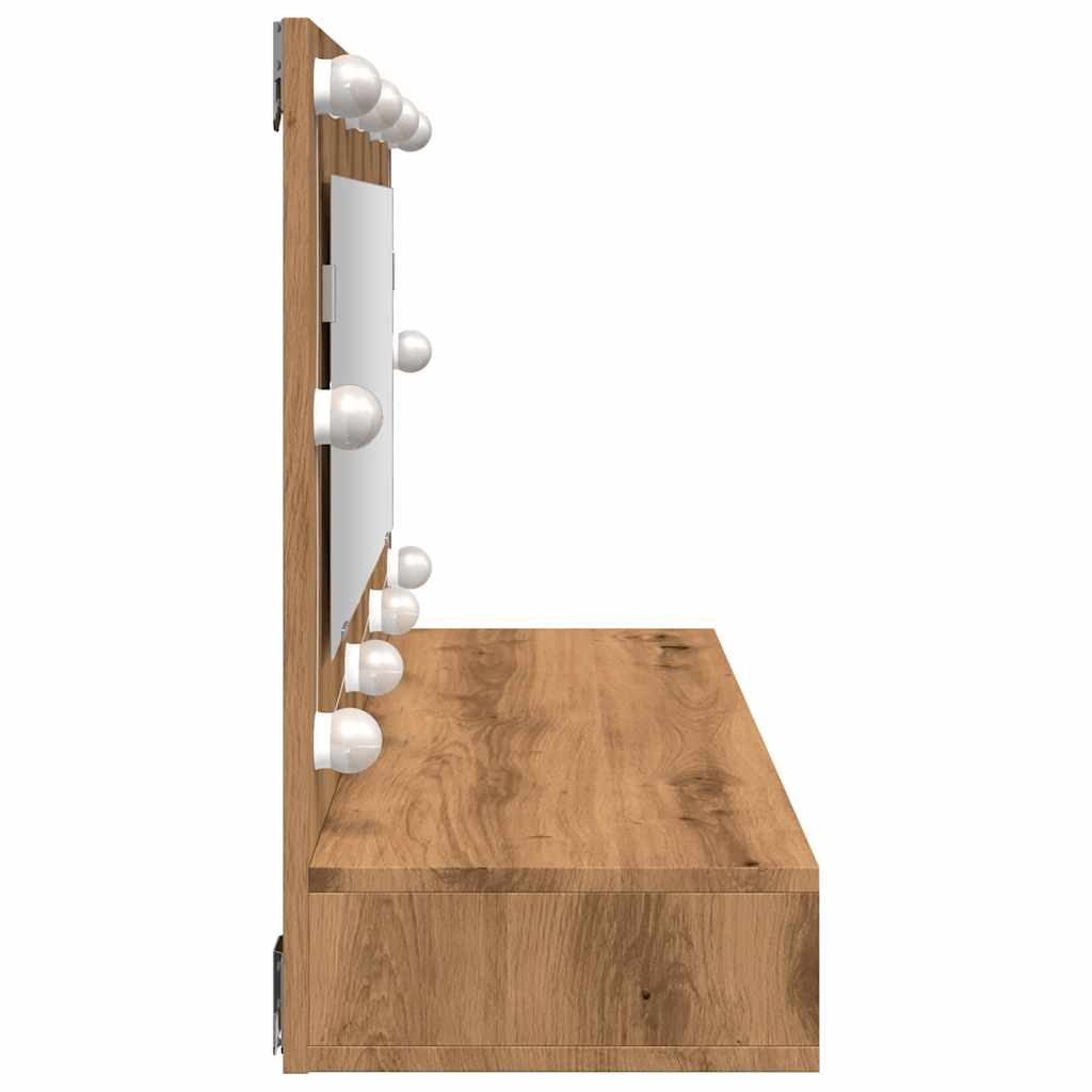 Mirror Cabinet with LED Artisan Oak 90x31,5x62 cm