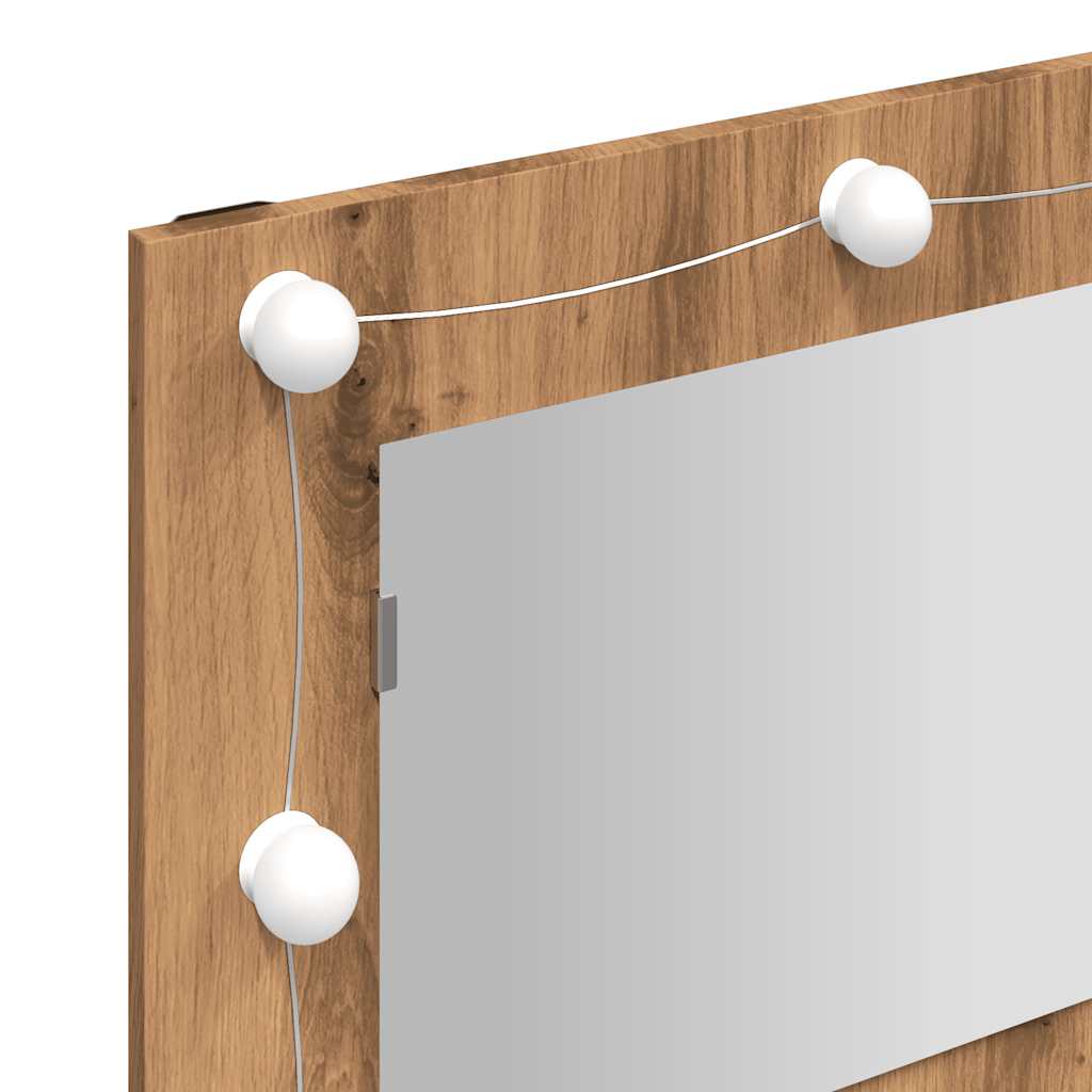 vidaXL Mirror Cabinet with LED Artisan Oak 90x31.5x62 cm