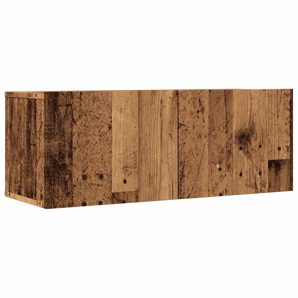 2 Piece Wall-mounted TV Cabinet Set Old Wood 80x30x30 cm