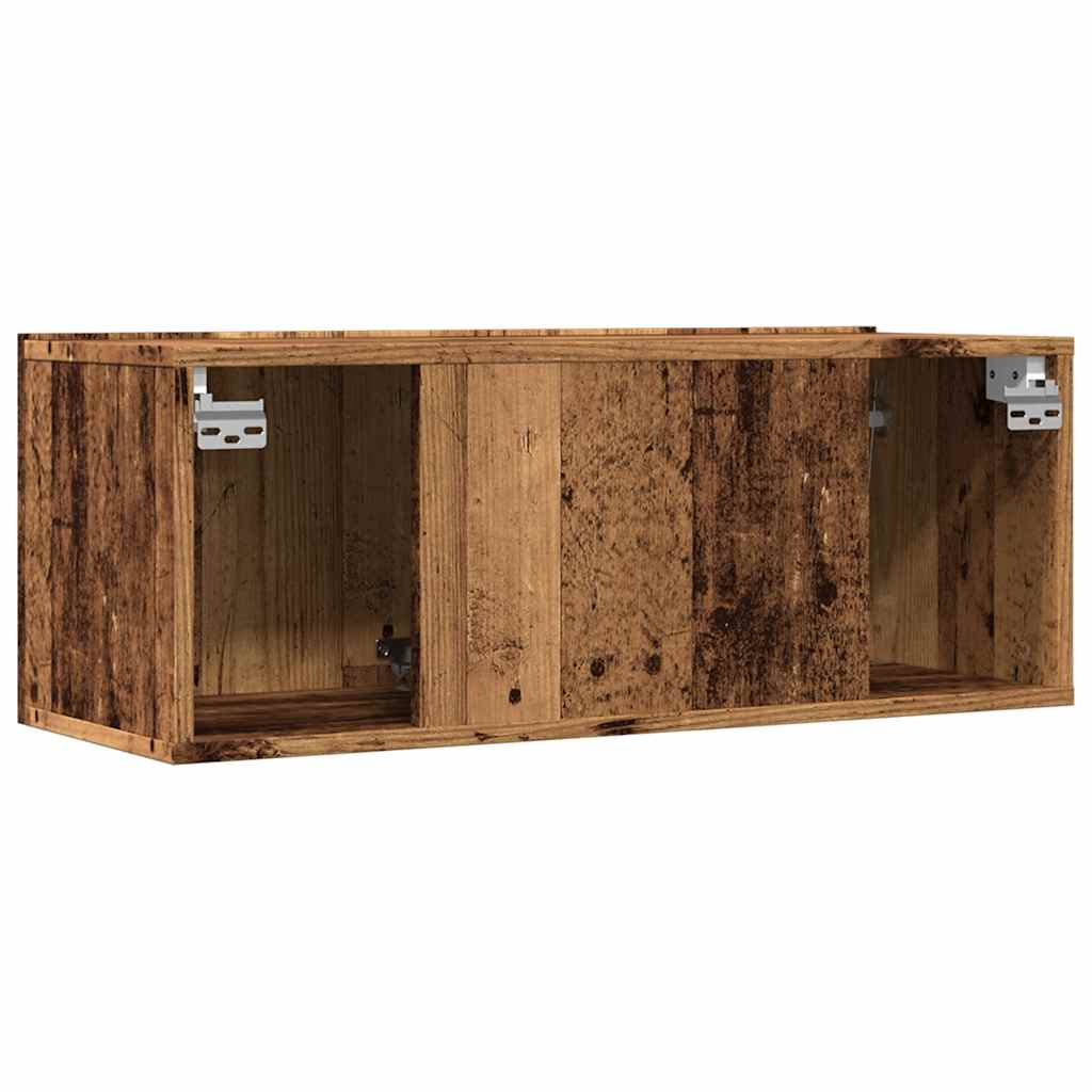 2 Piece Wall-mounted TV Cabinet Set Old Wood 80x30x30 cm