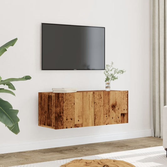 vidaXL TV Cabinets Wall-mounted 2 pcs Old Wood 80x30x30 cm