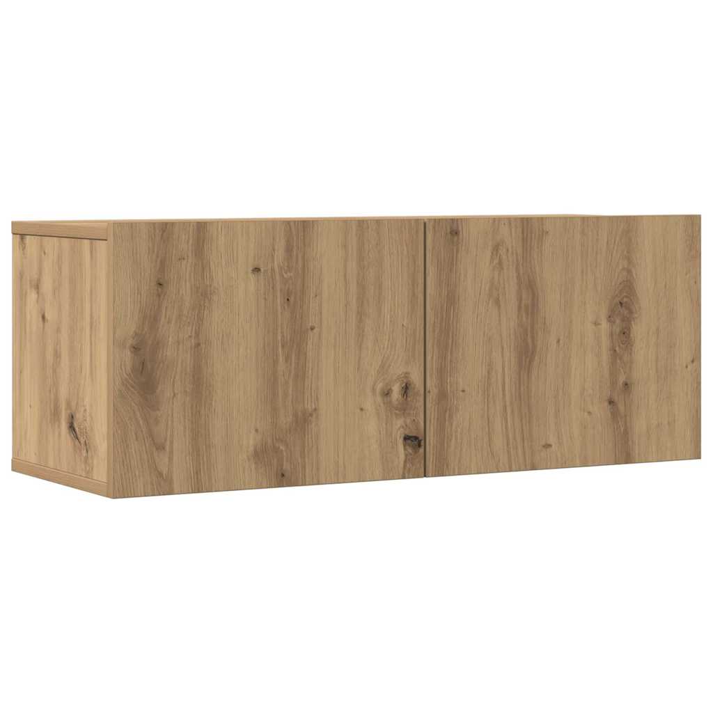 2 Piece Wall-mounted TV Cabinet Set Artisian Oak 80x30x30 cm