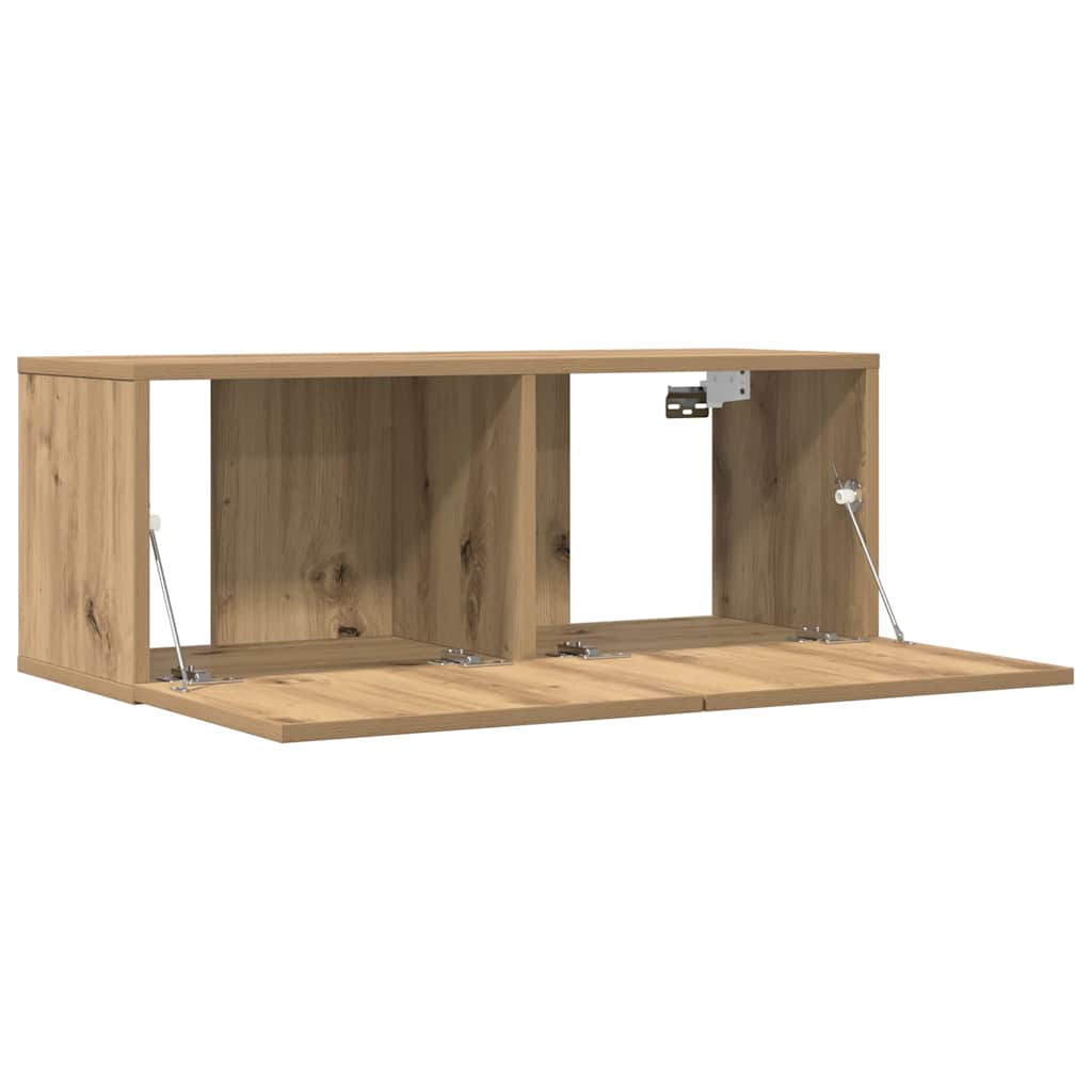 2 Piece Wall-mounted TV Cabinet Set Artisian Oak 80x30x30 cm