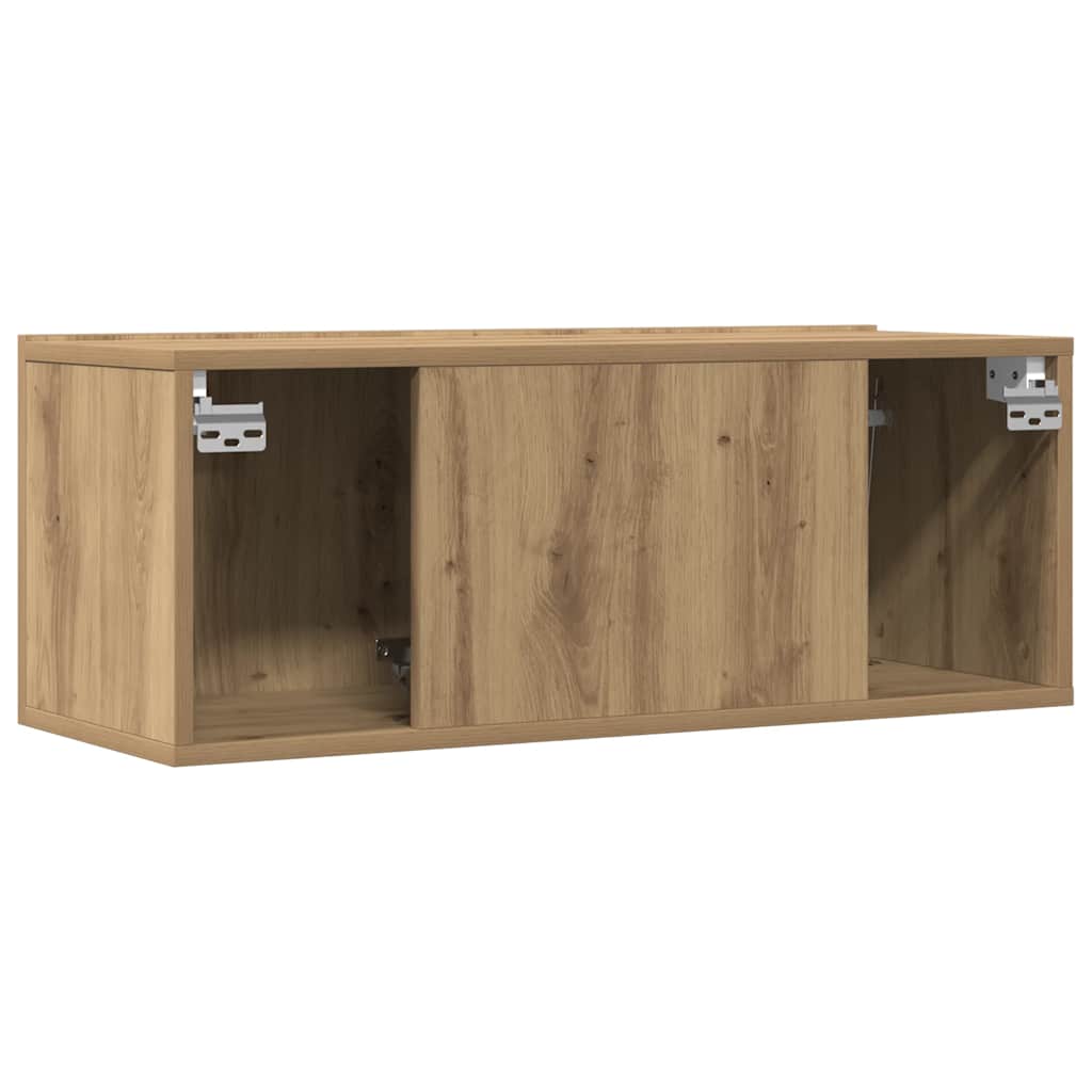2 Piece Wall-mounted TV Cabinet Set Artisian Oak 80x30x30 cm