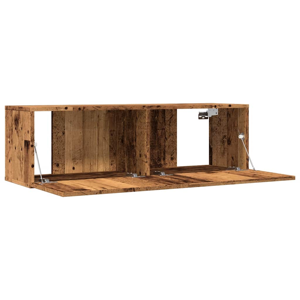 2 Piece Wall-mounted TV Cabinet Set Old Wood 100x30x30 cm