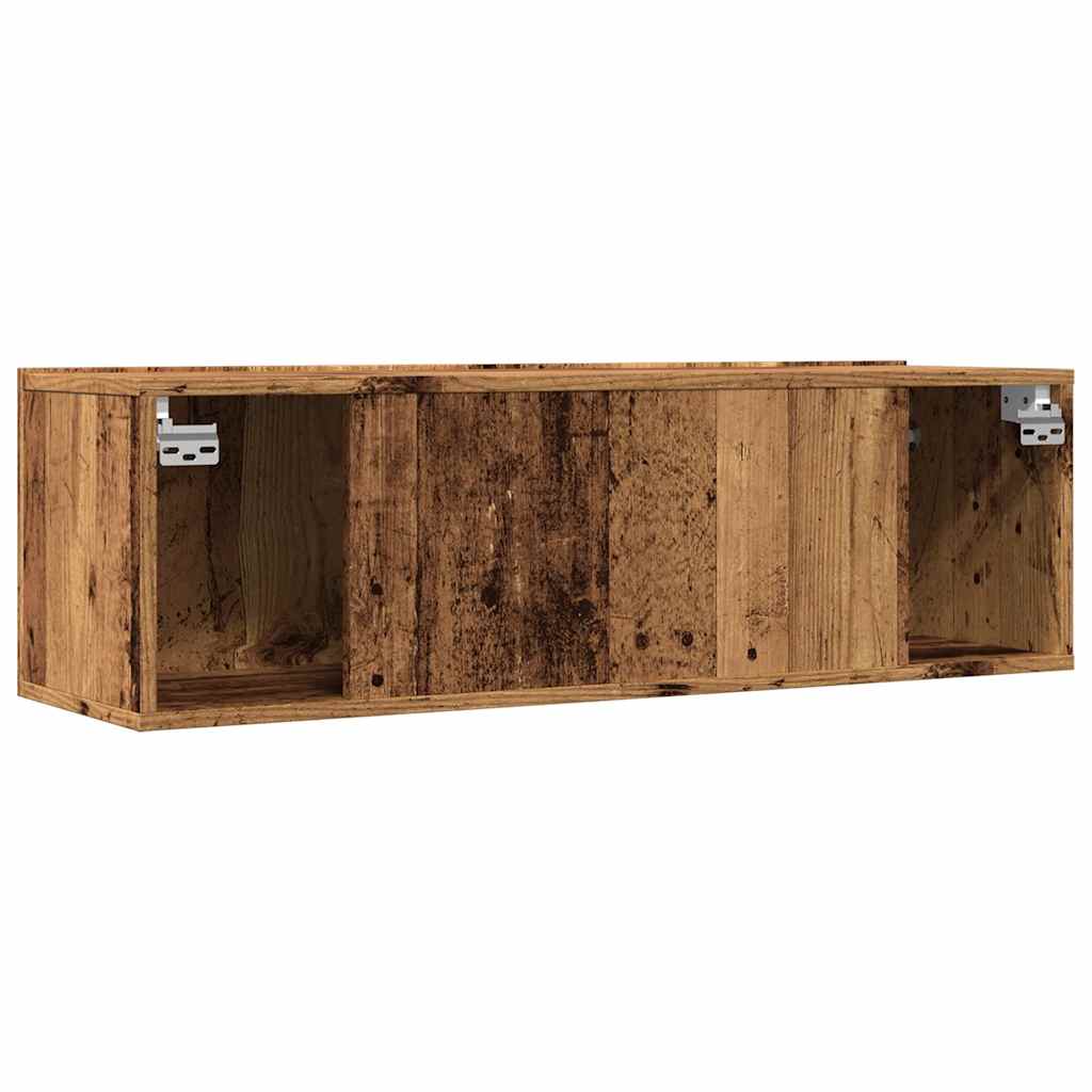 2 Piece Wall-mounted TV Cabinet Set Old Wood 100x30x30 cm