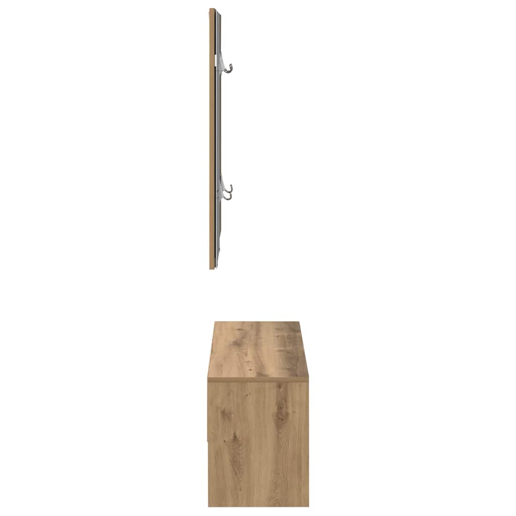 Hallway Furniture Set Artisan Oak Engineered Wood