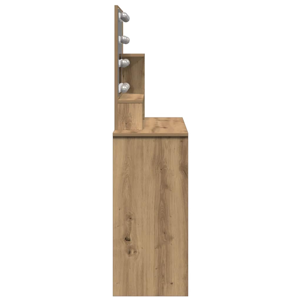 Dressing Table with LED Artisan Oak 86,5x35x136 cm