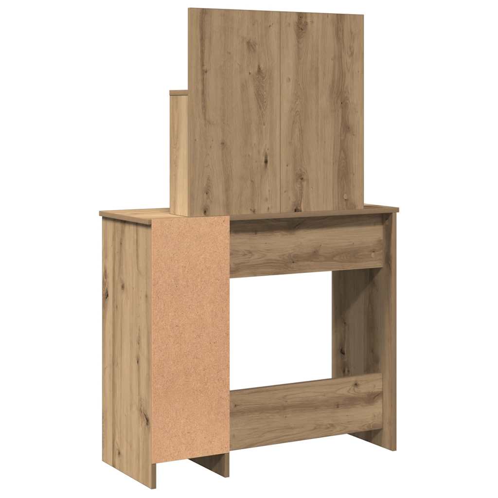 Dressing Table with LED Artisan Oak 86,5x35x136 cm