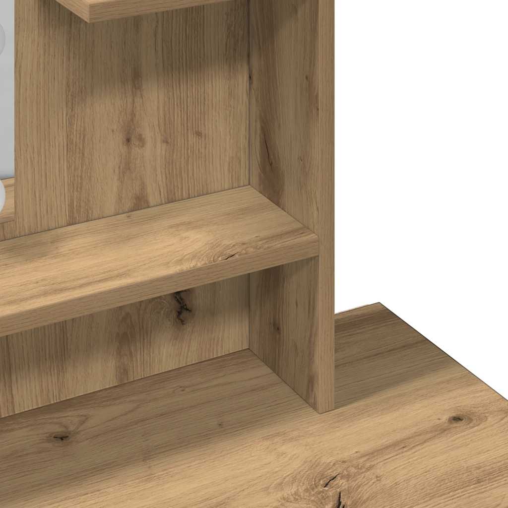 Dressing Table with LED Artisan Oak 86,5x35x136 cm