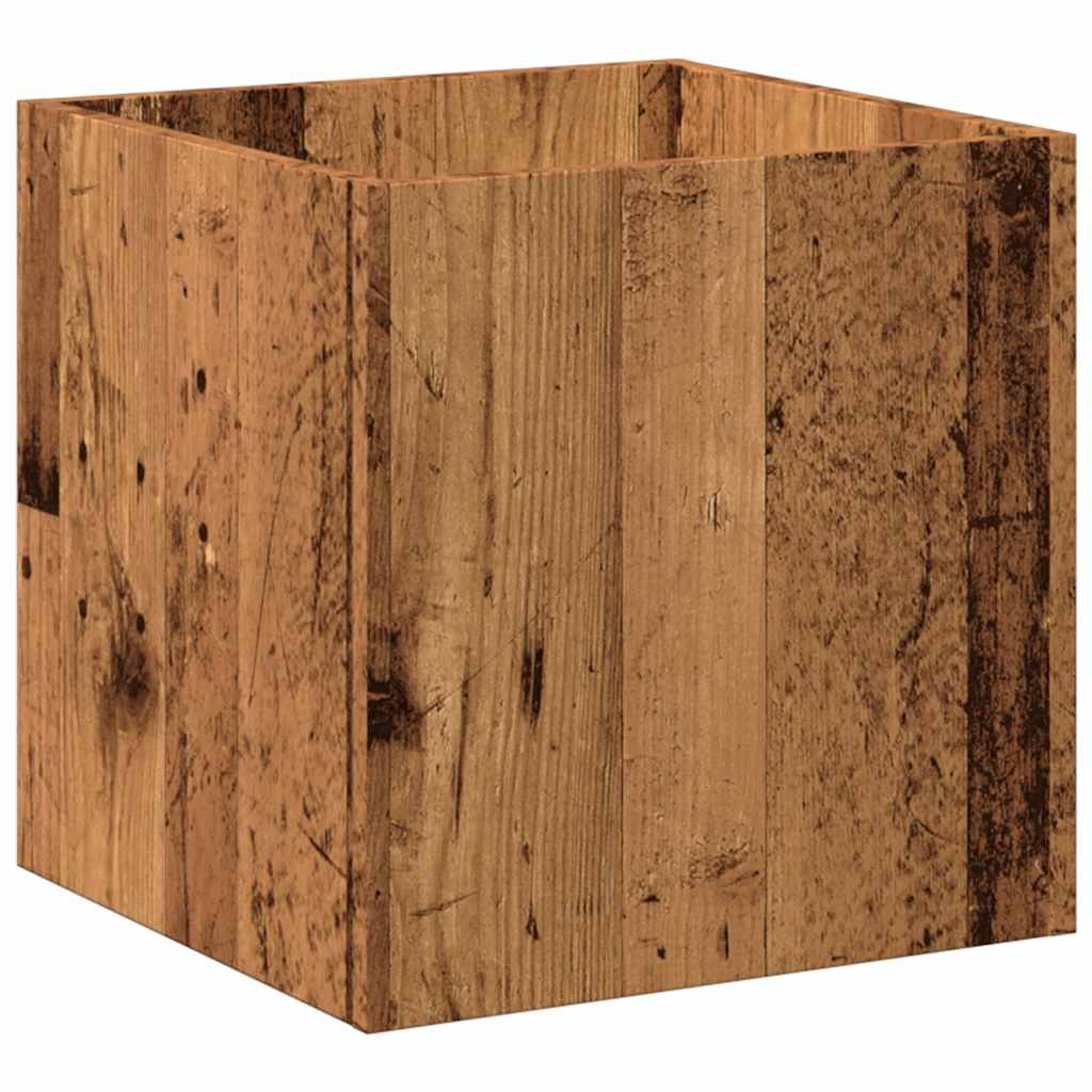 vidaXL Planter Box Old Wood 40x40x40 cm Engineered Wood