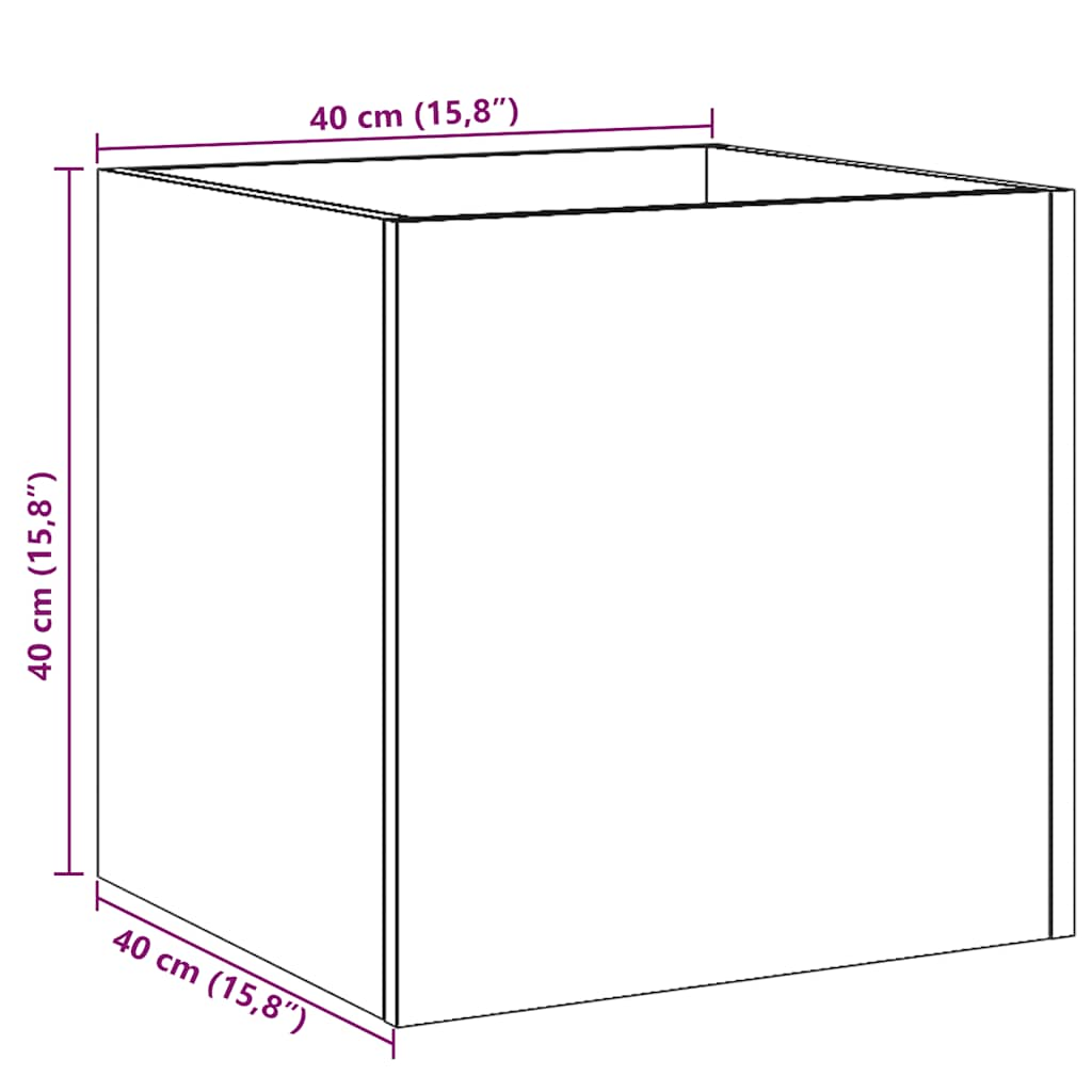 vidaXL Planter Box Old Wood 40x40x40 cm Engineered Wood