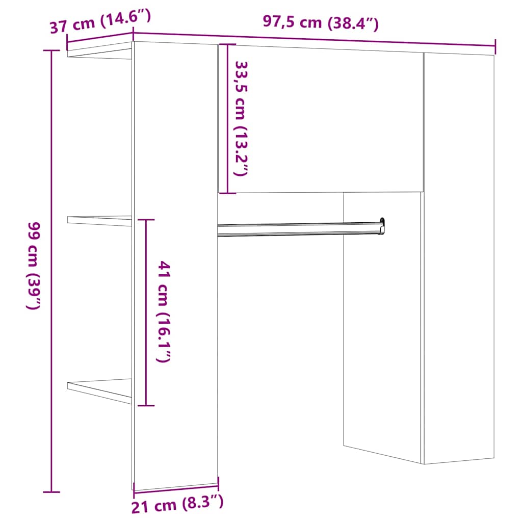 Hallway Cabinet Old Wood 97.5x37x99 cm Engineered Wood