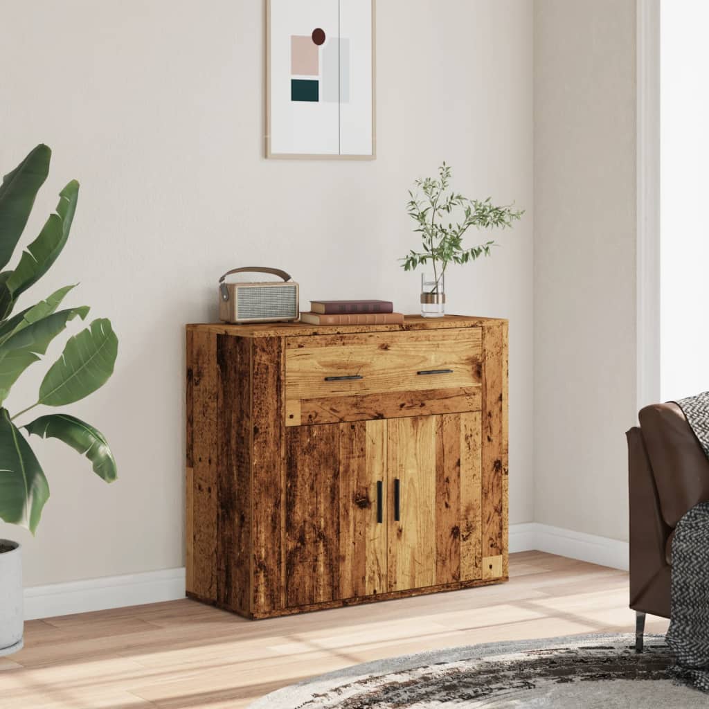 Sideboard Old Wood 80x33x70 cm Engineered Wood
