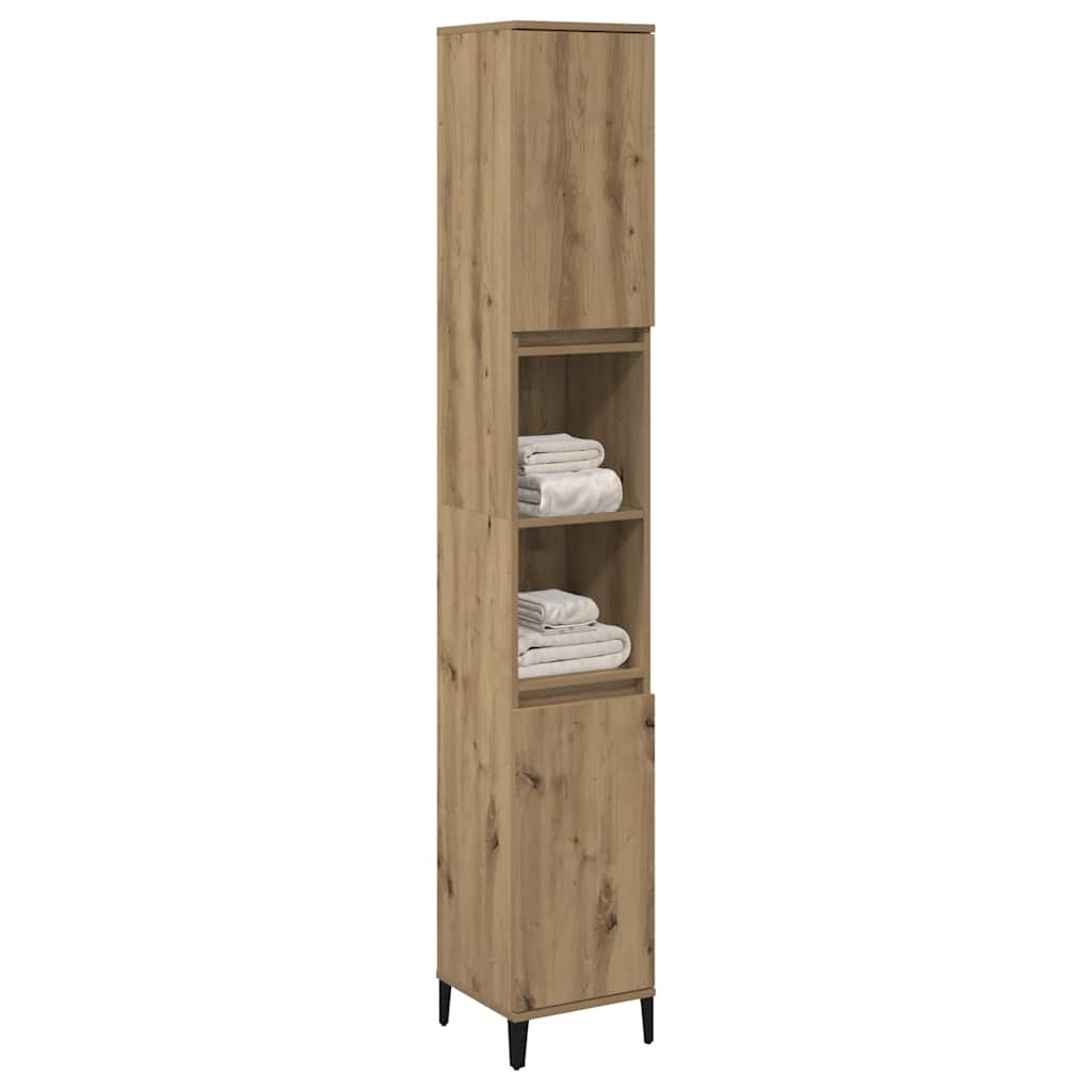 Bathroom Cabinet Artisan Oak 30x30x190 cm Engineered Wood