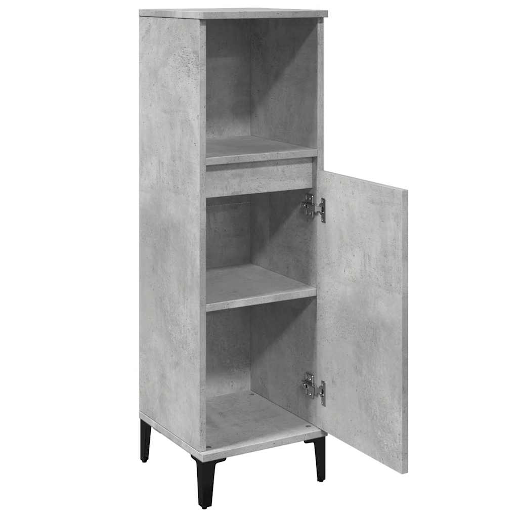 vidaXL Bathroom Cabinet Concrete Grey 30x30x100 cm Engineered Wood