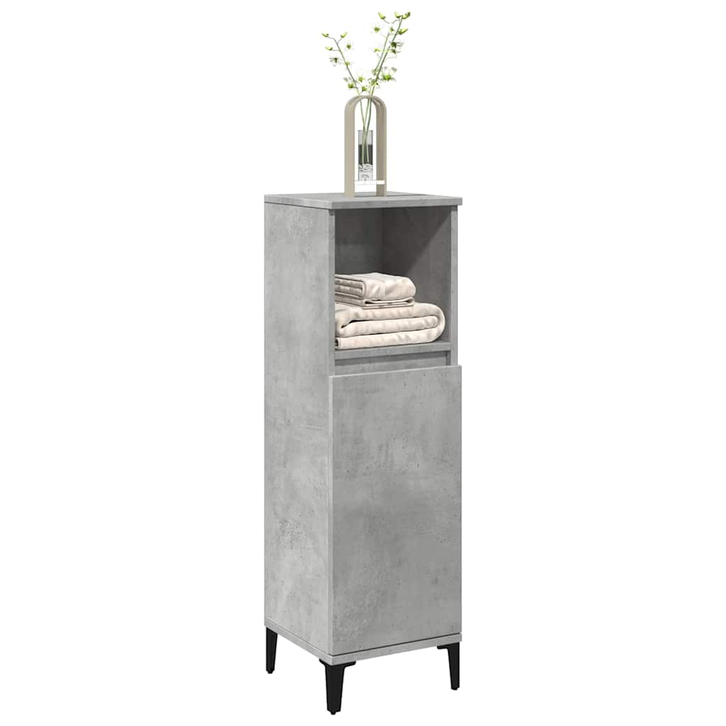 vidaXL Bathroom Cabinet Concrete Grey 30x30x100 cm Engineered Wood