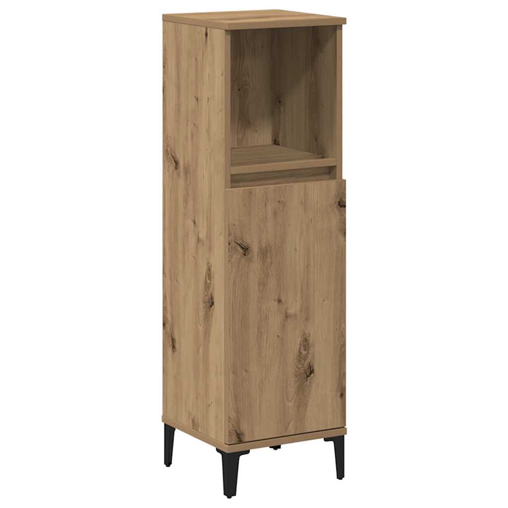 Bathroom Cabinet Artisan Oak 30x30x100 cm Engineered Wood