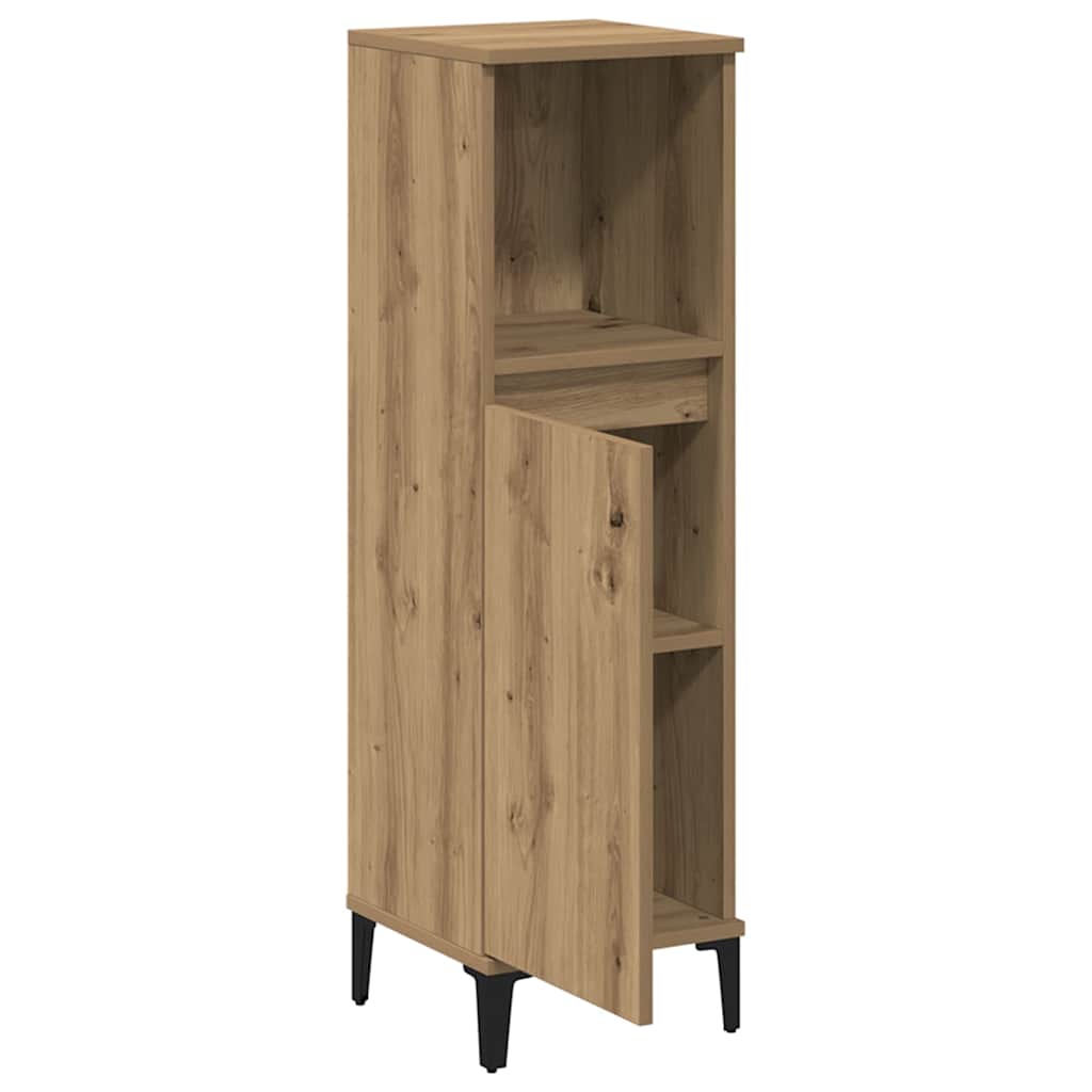 Bathroom Cabinet Artisan Oak 30x30x100 cm Engineered Wood
