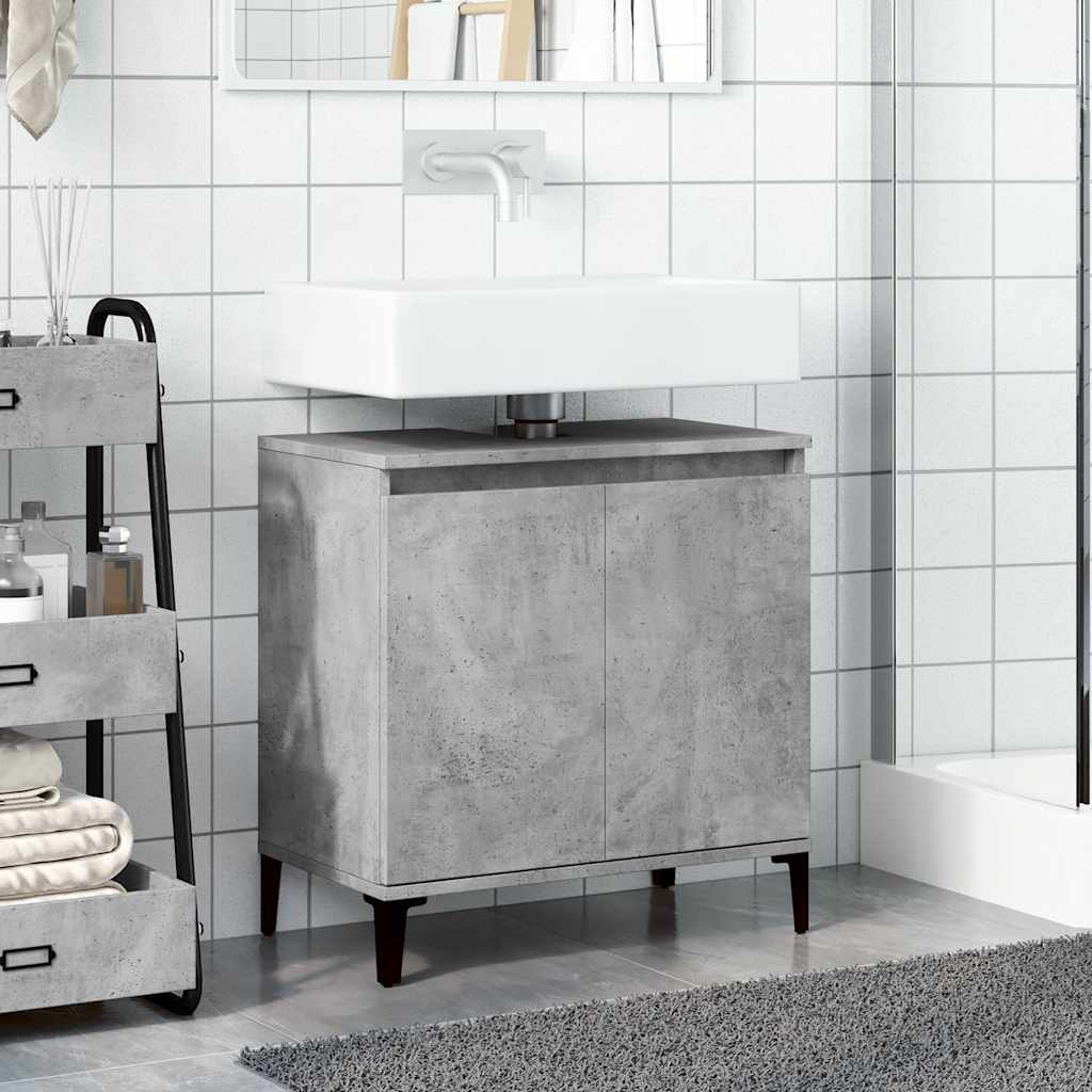 Sink Cabinet Concrete Grey 58x33x60 cm Engineered Wood