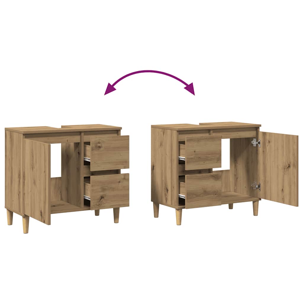 Sink Cabinet Artisan Oak 65x33x60 cm Engineered Wood
