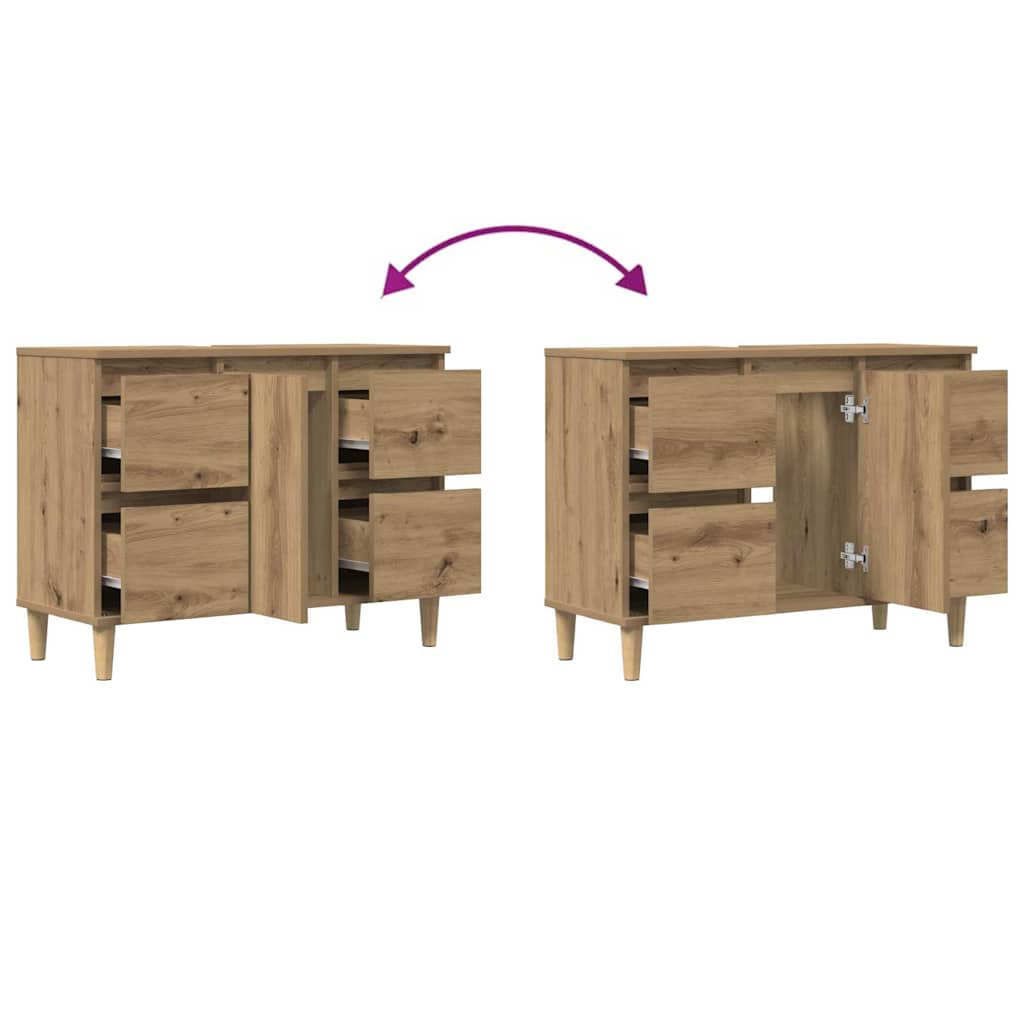 Sink Cabinet Artisan Oak 80x33x60 cm Engineered Wood