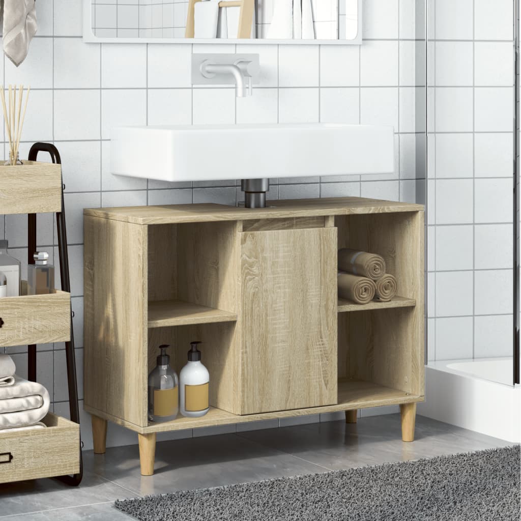 vidaXL Bathroom Cabinet Sonoma Oak 80x33x60 cm Engineered Wood