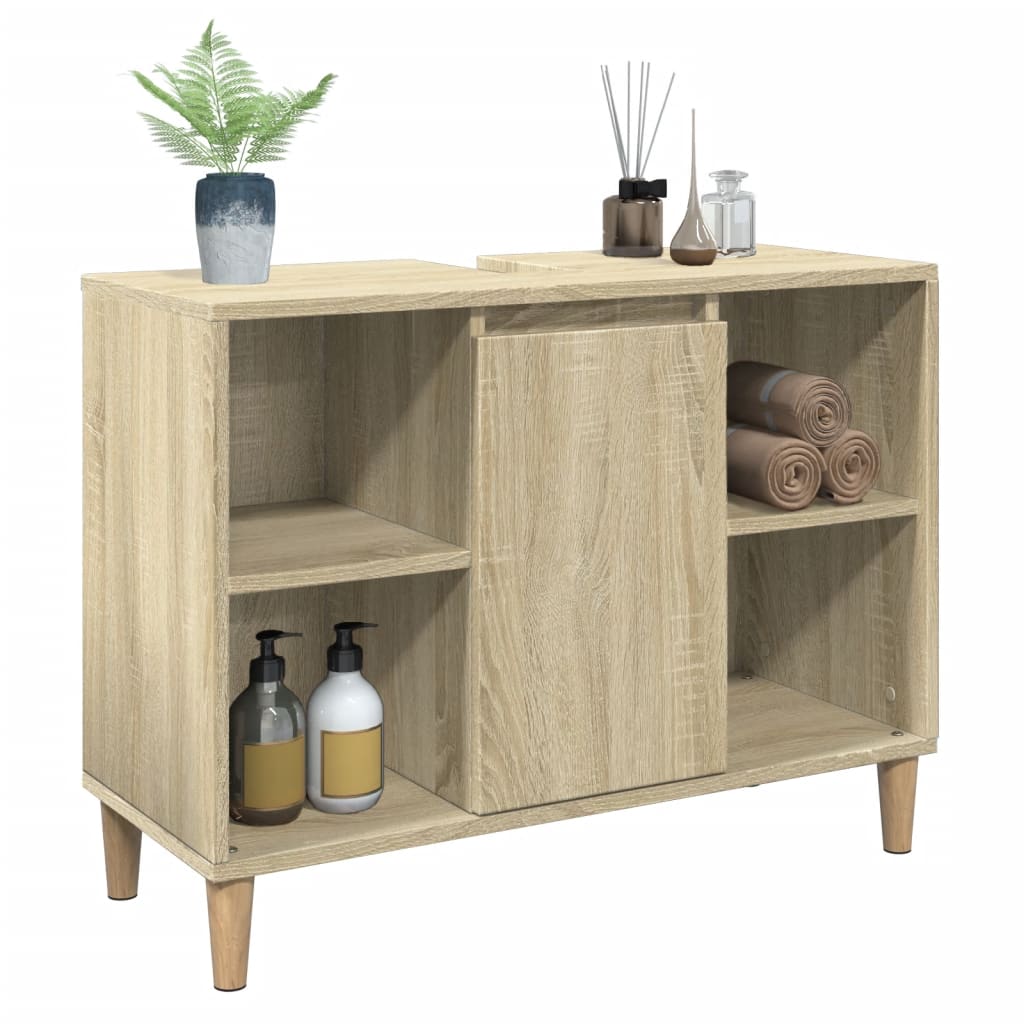 vidaXL Bathroom Cabinet Sonoma Oak 80x33x60 cm Engineered Wood