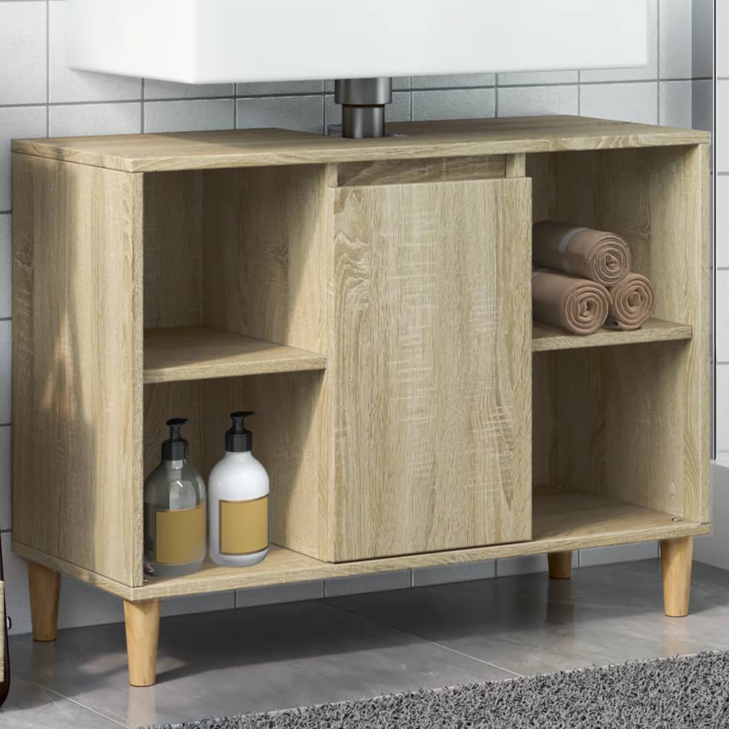 vidaXL Bathroom Cabinet Sonoma Oak 80x33x60 cm Engineered Wood